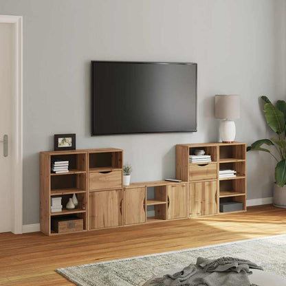 vidaXL 5 Piece TV Units with Storage "ODDA" Solid Wood Pine 3
