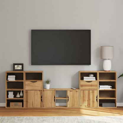 vidaXL 5 Piece TV Units with Storage "ODDA" Solid Wood Pine 1