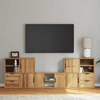 vidaXL 5 Piece TV Units with Storage "ODDA" Solid Wood Pine 1