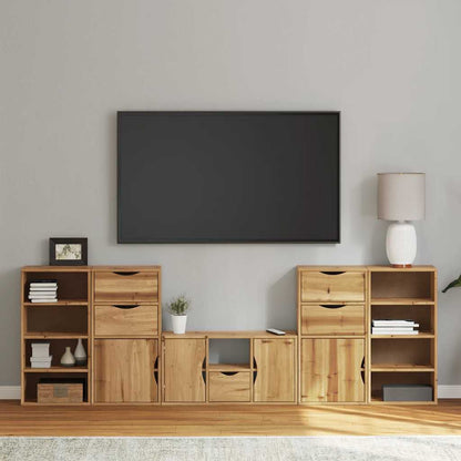 vidaXL 5 Piece TV Units with Storage "ODDA" Solid Wood Pine 1
