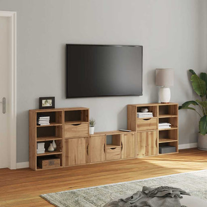 vidaXL 5 Piece TV Units with Storage "ODDA" Solid Wood Pine 3