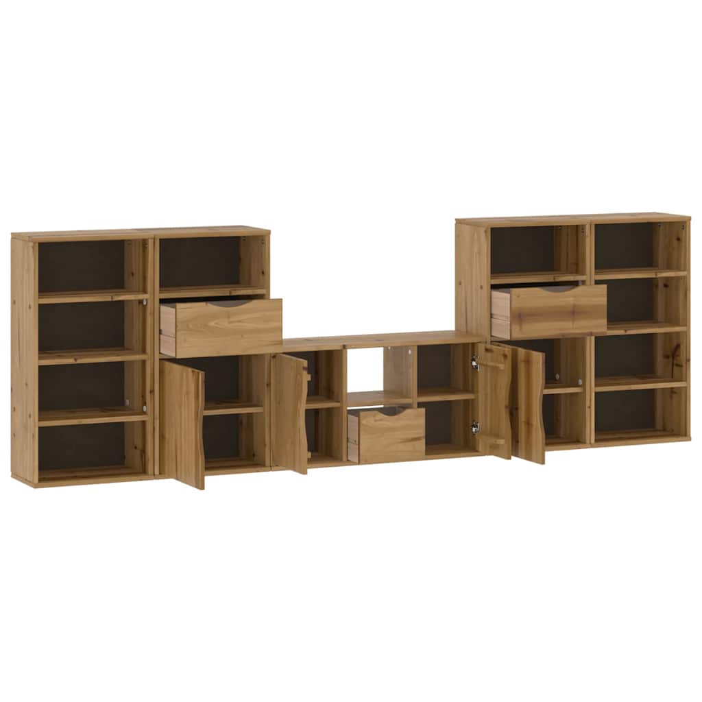 vidaXL 5 Piece TV Units with Storage "ODDA" Solid Wood Pine 5
