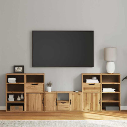 vidaXL 5 Piece TV Units with Storage "ODDA" Solid Wood Pine 1