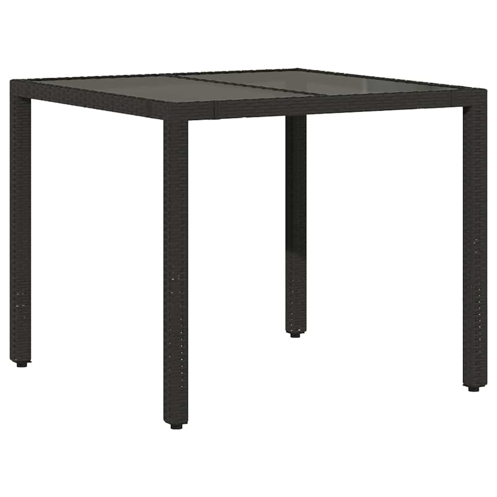vidaXL Garden Dining Set 5 pcs Black Poly Rattan 5