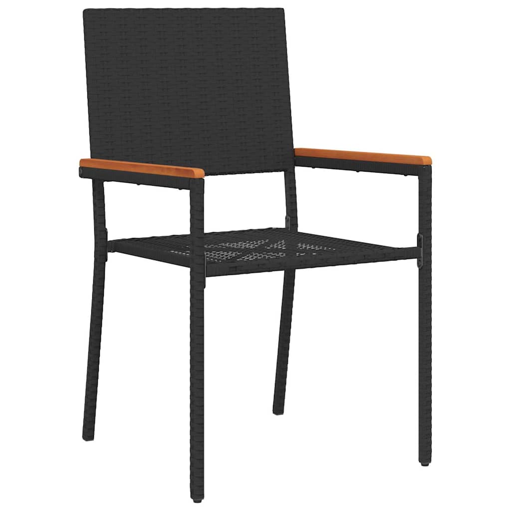 vidaXL Garden Dining Set 5 pcs Black Poly Rattan 6