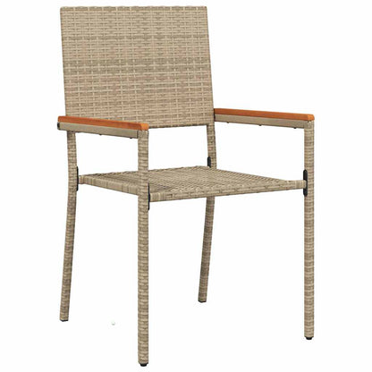 vidaXL Garden Dining Set 5 pcs Beige Poly Rattan 6