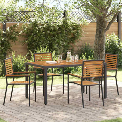 vidaXL Garden Dining Set 5 pcs Black and Brown Poly Rattan 1