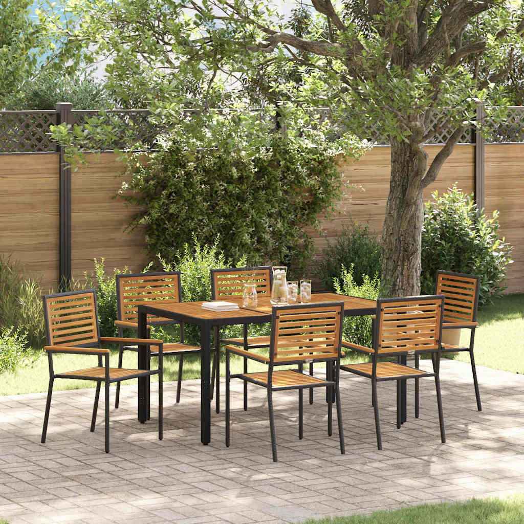vidaXL Garden Dining Set 5 pcs and Brown Poly Rattan