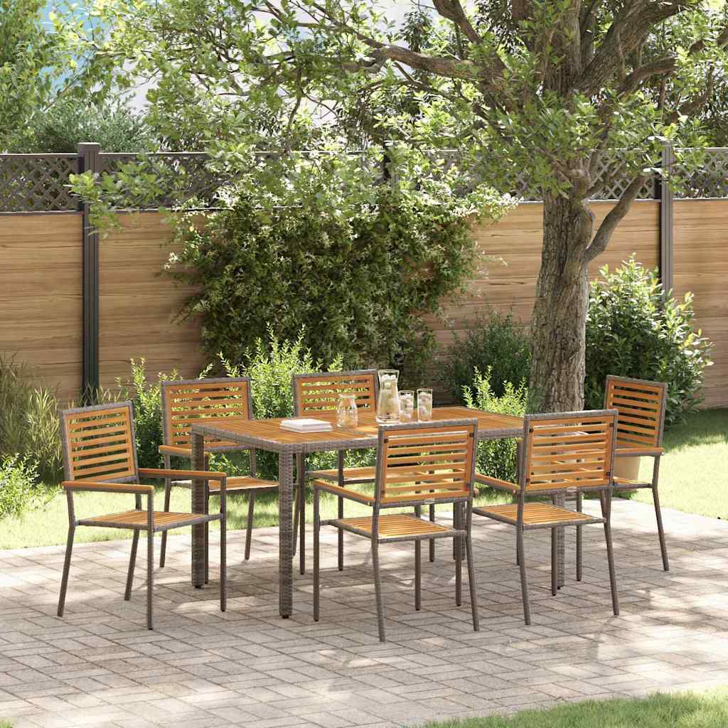 vidaXL Garden Dining Set 5 pcs and Brown Poly Rattan