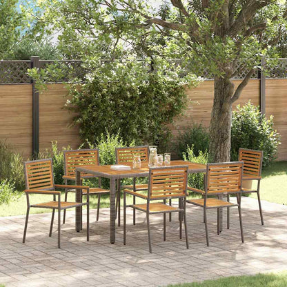 vidaXL Garden Dining Set 5 pcs and Brown Poly Rattan