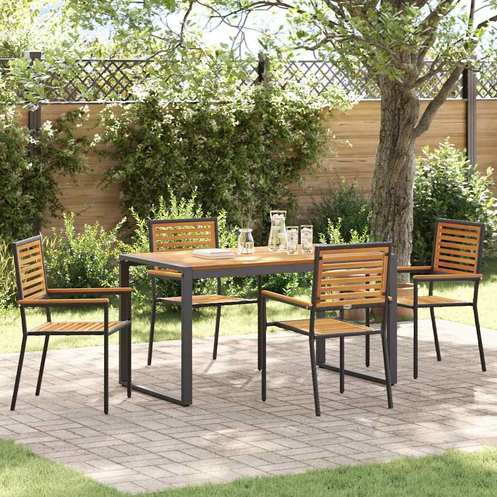 vidaXL Garden Dining Set 7 pcs and Brown Poly Rattan
