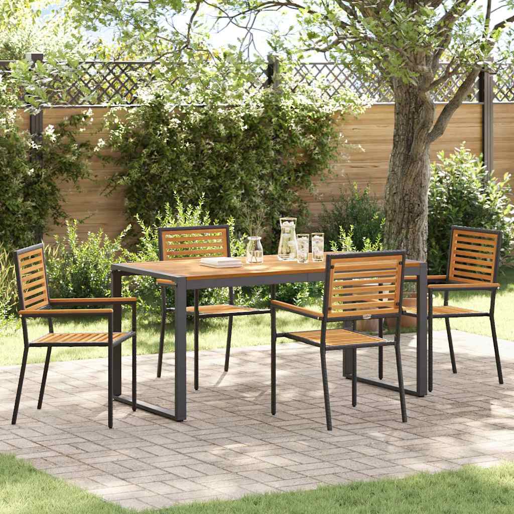 vidaXL Garden Dining Set 7 pcs and Brown Poly Rattan