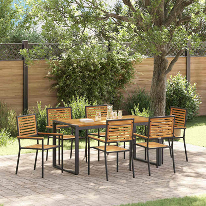 vidaXL Garden Dining Set 7 pcs and Brown Poly Rattan