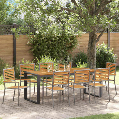 vidaXL Garden Dining Set 7 pcs and Brown Poly Rattan