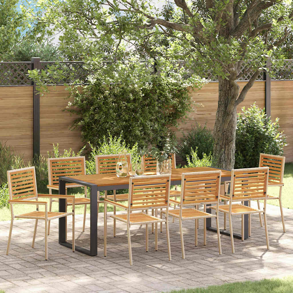 vidaXL Garden Dining Set 7 pcs and Brown Poly Rattan