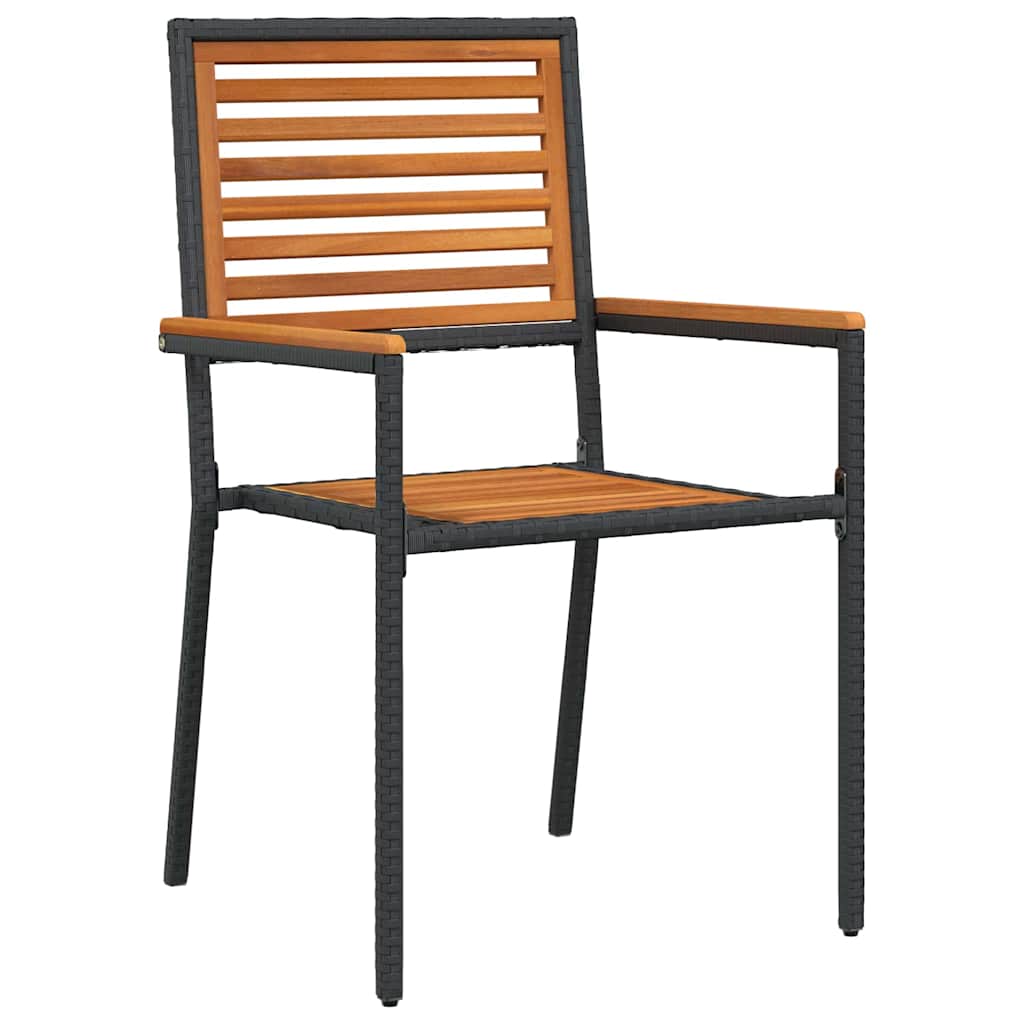 vidaXL Garden Dining Set 3 pcs Black Solid Acacia Wood 6