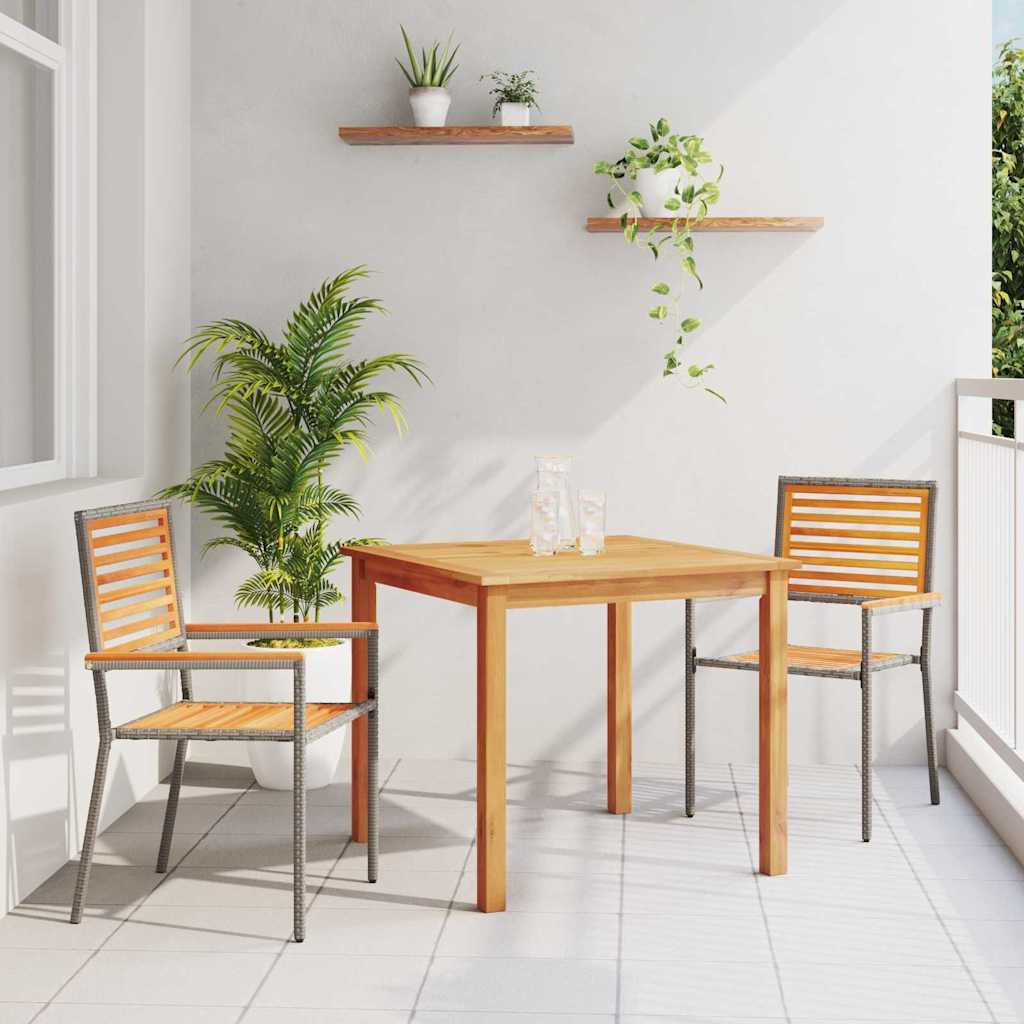 vidaXL Garden Dining Set 3 pcs Grey Solid Acacia Wood 1