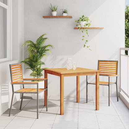 vidaXL Garden Dining Set 3 pcs Grey Solid Acacia Wood 1