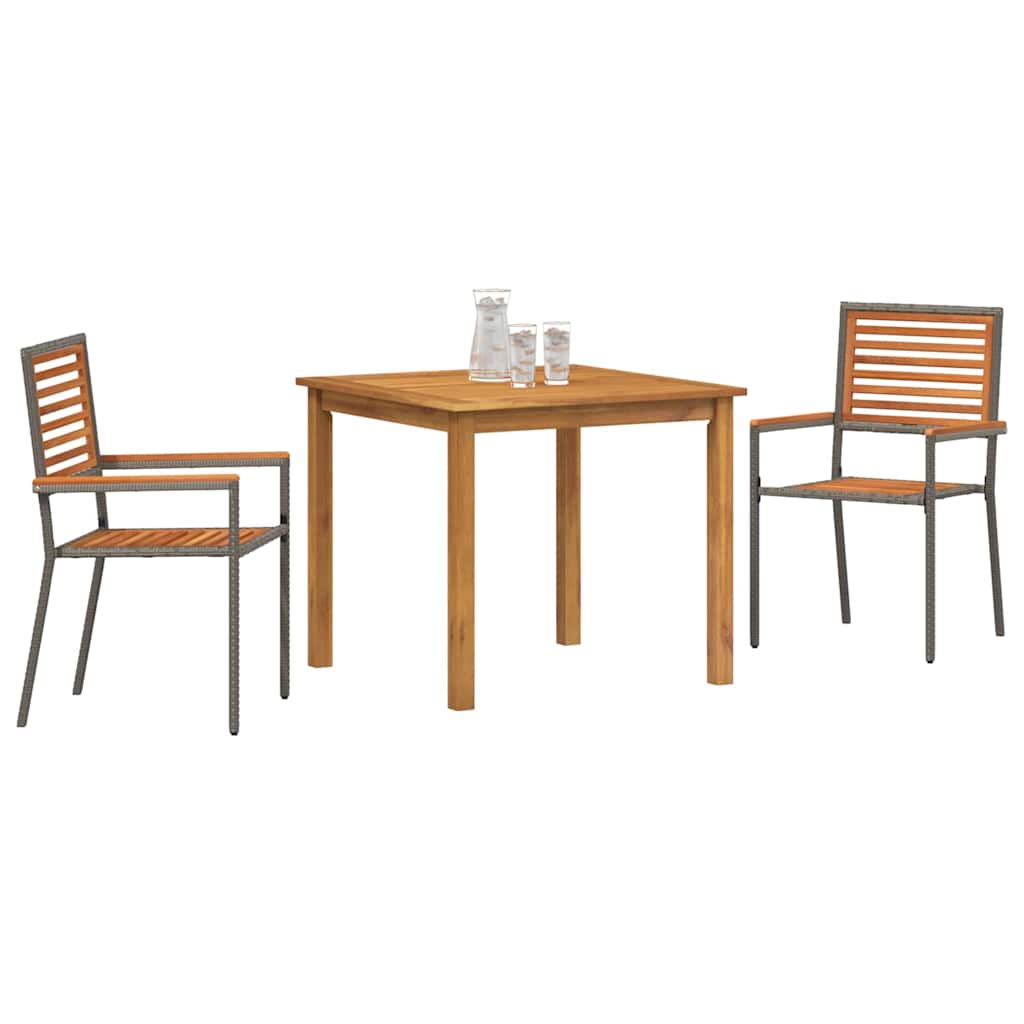 vidaXL Garden Dining Set 3 pcs Grey Solid Acacia Wood 3
