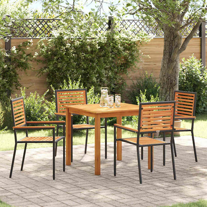 vidaXL Garden Dining Set 5 pcs Black Solid Acacia Wood 1