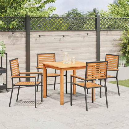 vidaXL Garden Dining Set 5 pcs Black Solid Acacia Wood 4