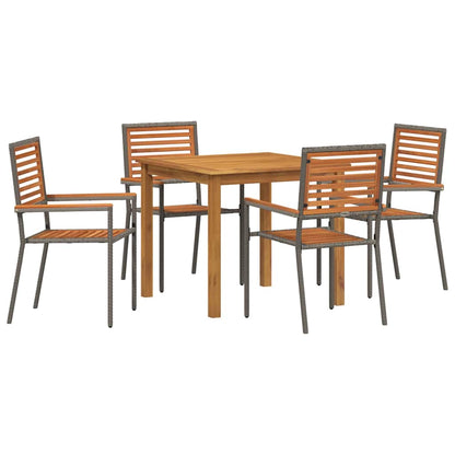 vidaXL Garden Dining Set 5 pcs Grey Solid Acacia Wood 2