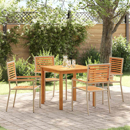 vidaXL Garden Dining Set 5 pcs Beige Solid Acacia Wood 1