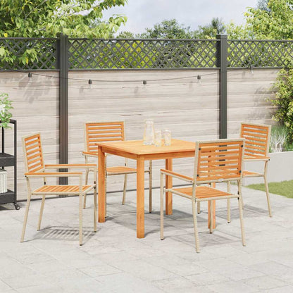 vidaXL Garden Dining Set 5 pcs Beige Solid Acacia Wood 4