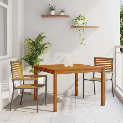 vidaXL Garden Dining Set 3 pcs Grey Solid Acacia Wood 1