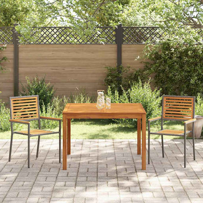 vidaXL Garden Dining Set 3 pcs Grey Solid Acacia Wood 4