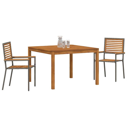 vidaXL Garden Dining Set 3 pcs Grey Solid Acacia Wood 3