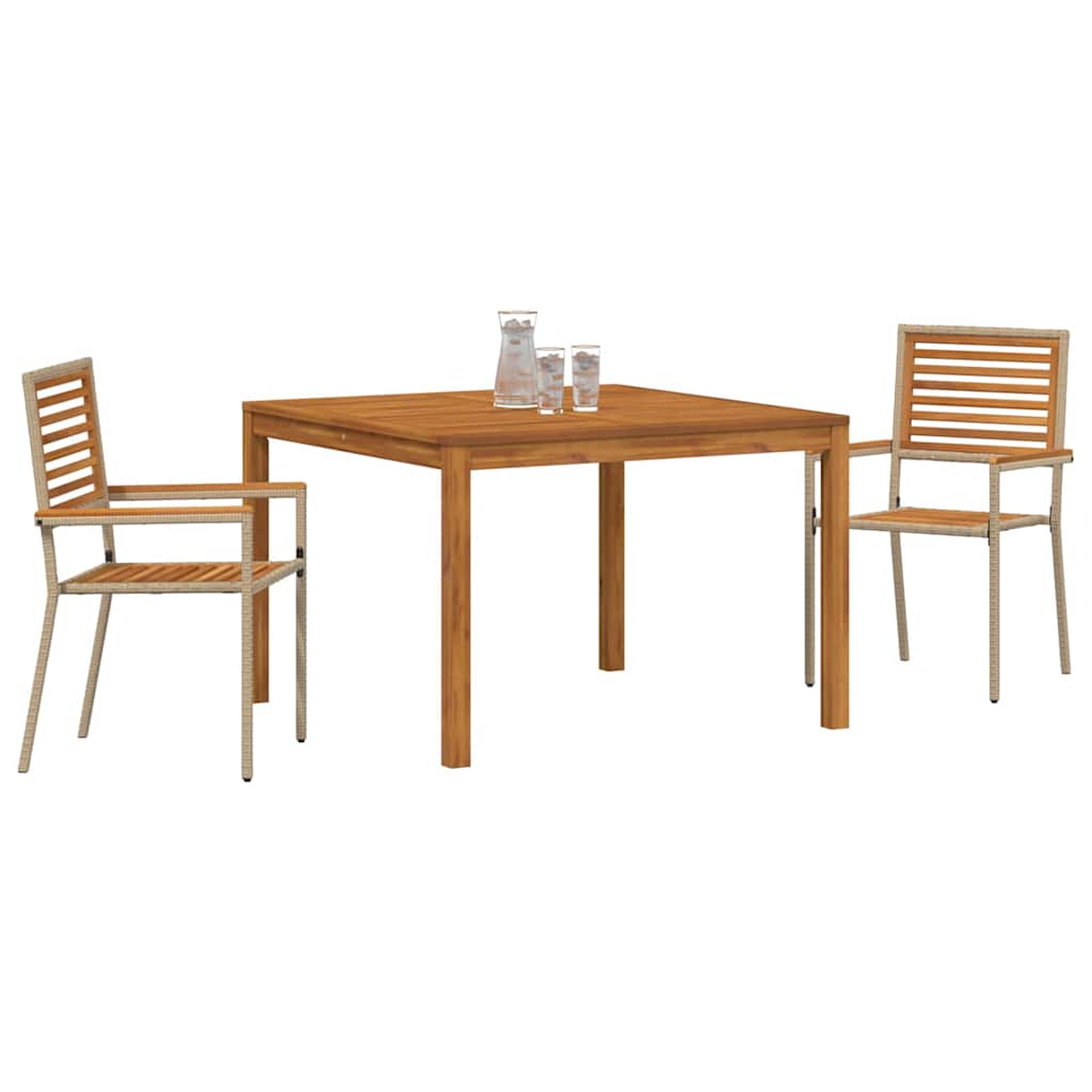 vidaXL Garden Dining Set 3 pcs Beige Solid Acacia Wood 3