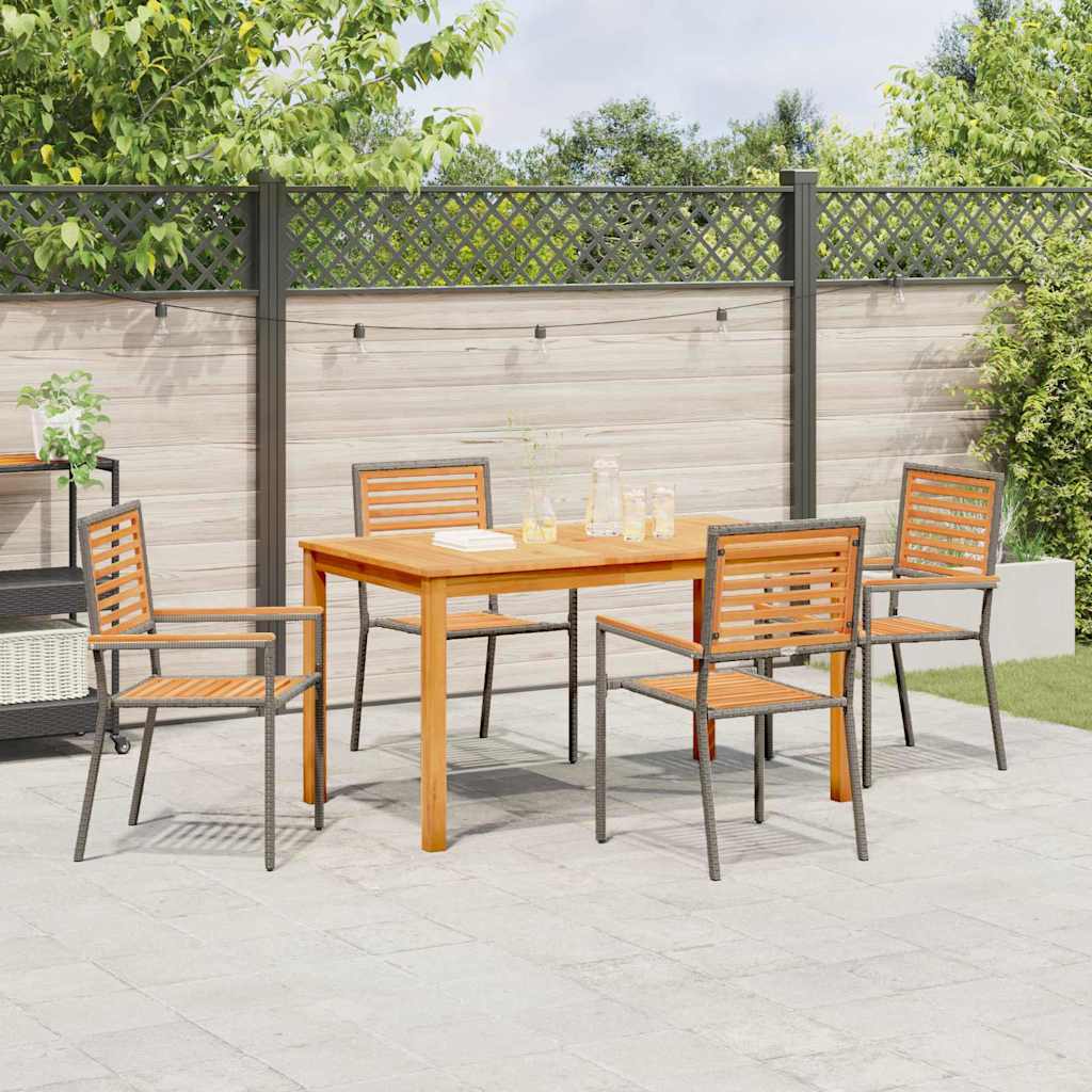 vidaXL Garden Dining Set 5 pcs Grey Solid Acacia Wood 4