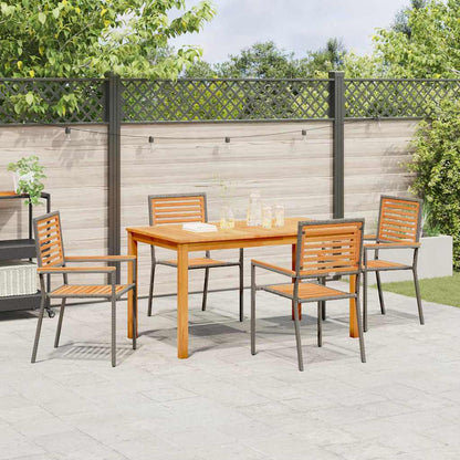 vidaXL Garden Dining Set 5 pcs Grey Solid Acacia Wood 4