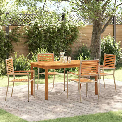 vidaXL Garden Dining Set 5 pcs Beige Solid Acacia Wood 1