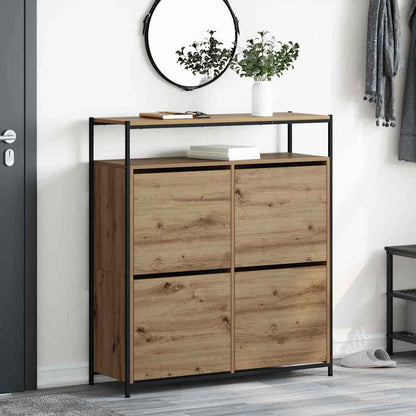 Shoe Cabinet with 4 Flip-Drawers 100x34x112 cm Artisan oak 100 cm