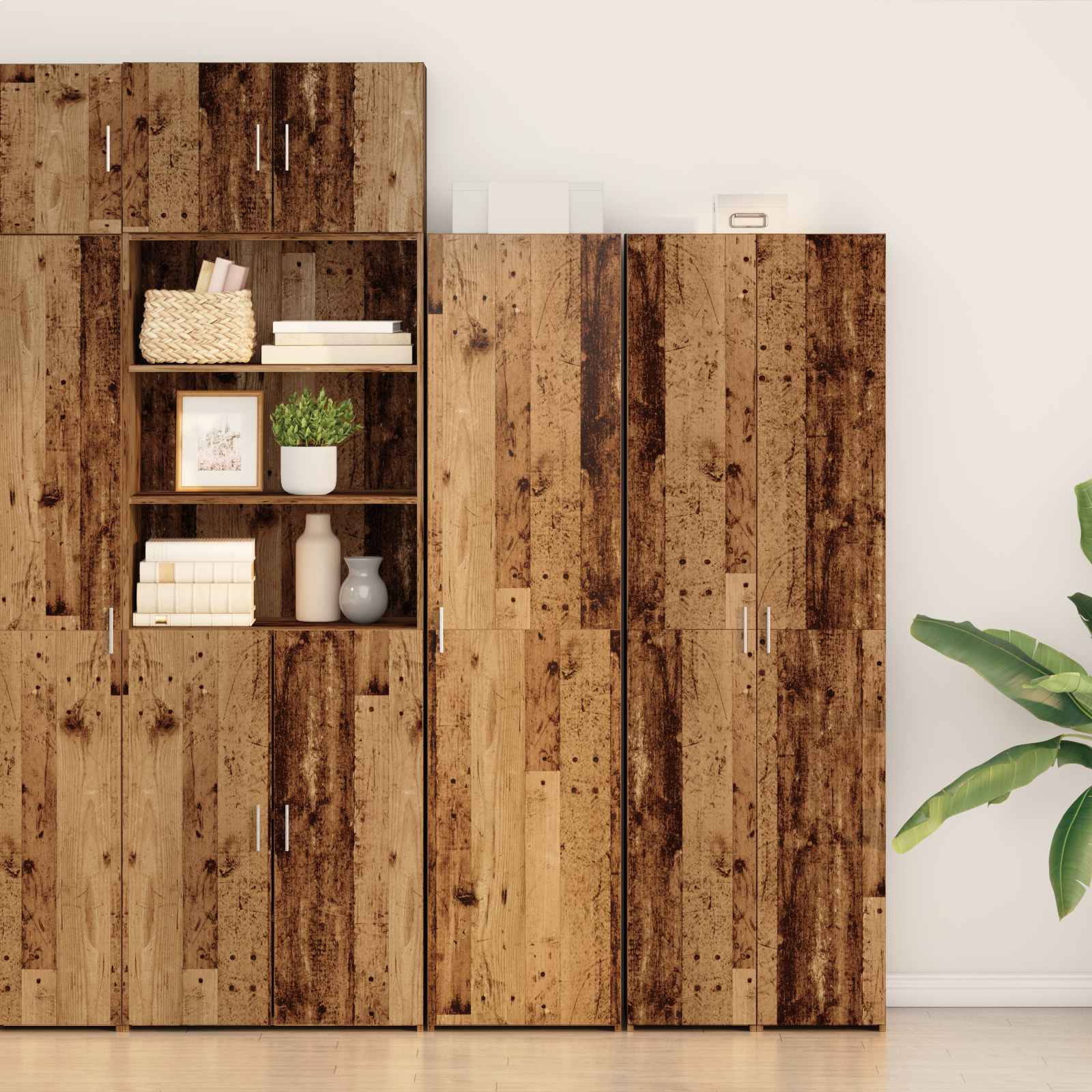 vidaXL Highboard Old Wood 50 x 42.5 x 185 cm 1