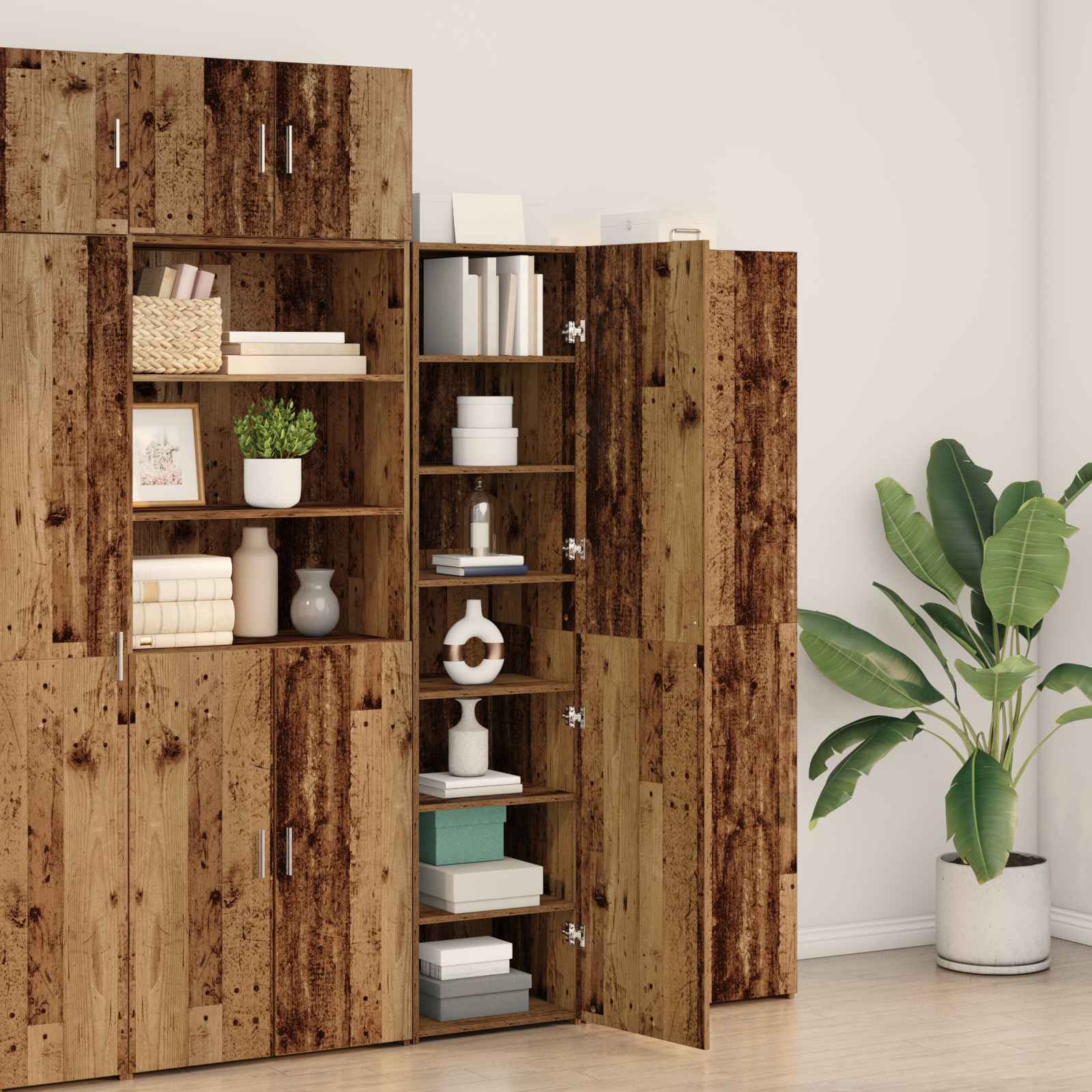 vidaXL Highboard Old Wood 50 x 42.5 x 185 cm 4