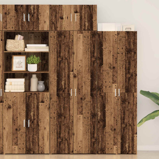 vidaXL Storage Cabinet 2 pcs Old Wood 70 x 42.5 x 185 cm 1