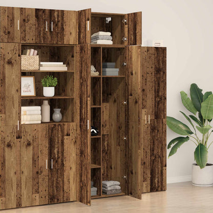 vidaXL Storage Cabinet 2 pcs Old Wood 70 x 42.5 x 185 cm 4