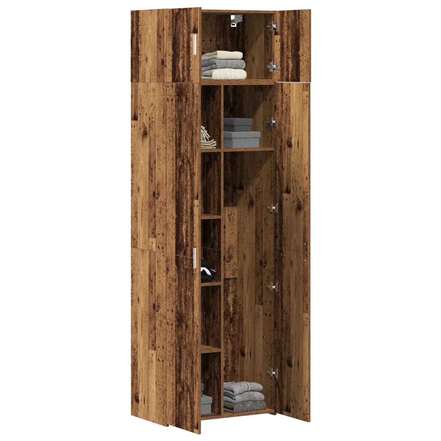 vidaXL Storage Cabinet 2 pcs Old Wood 70 x 42.5 x 185 cm 3