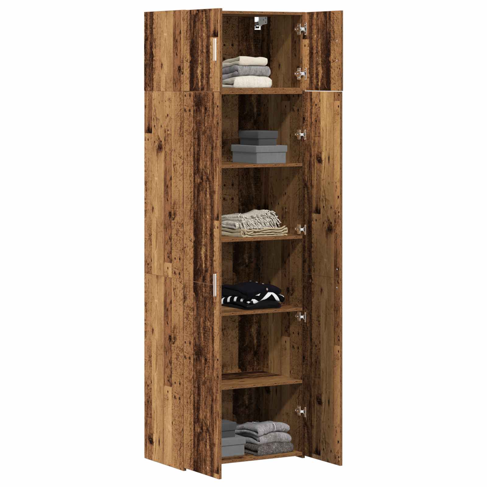 vidaXL Storage Cabinet 2 pcs Old Wood 70 x 42.5 x 225 cm 3