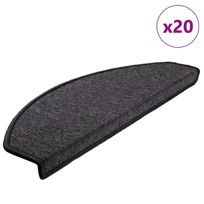 Stair Mats 65x24x4 cm Half Round Large 20 pcs Anthracite