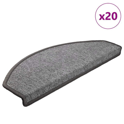 Stair Mats 65x24x4 cm Half Round Large 20 pcs Dark grey