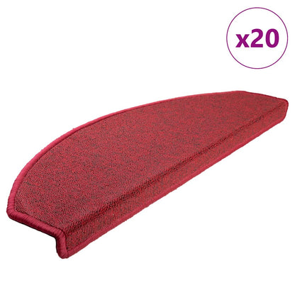 Stair Mats 65x24x4 cm Half Round Large 20 pcs Red