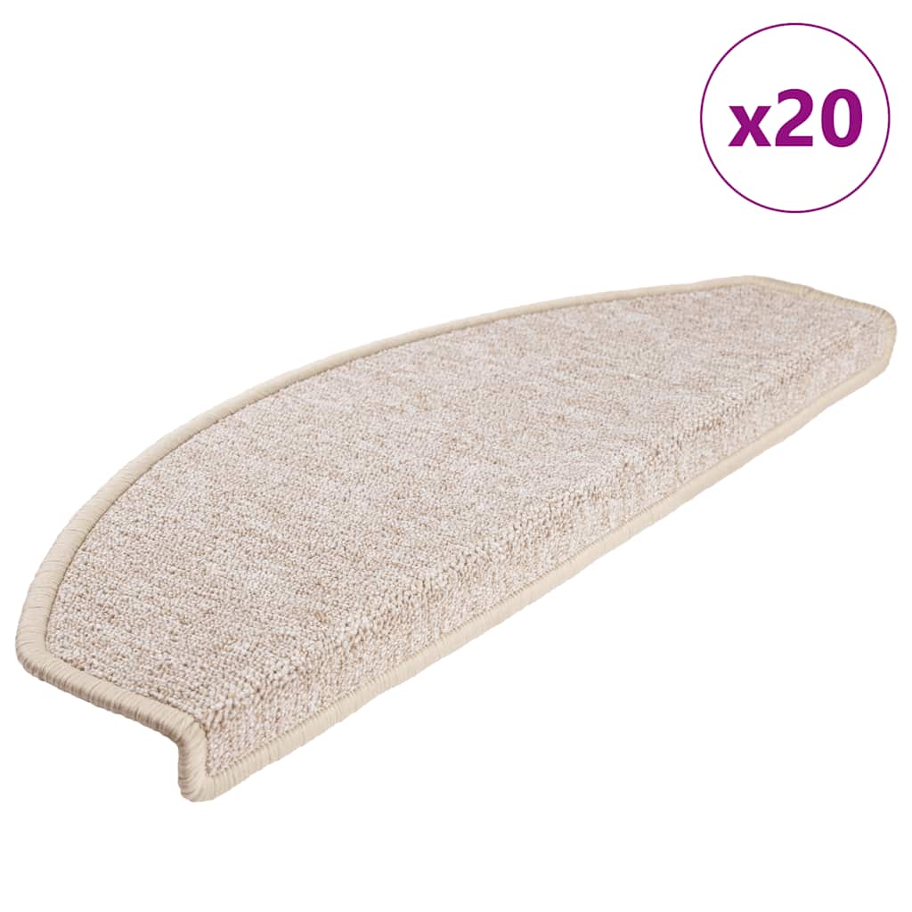 Stair Mats 65x24x4 cm Half Round Large 20 pcs Taupe