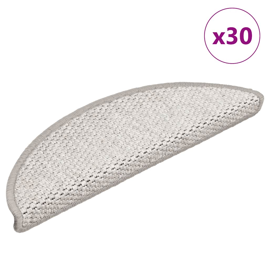 Stair Mats Self-adhesive Sisal-Look 56x17x3 cm 30 pcs Platina