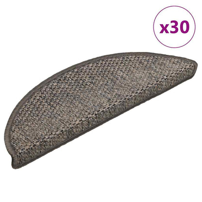 Stair Mats Self-adhesive Sisal-Look 56x17x3 cm 30 pcs Grey and beige