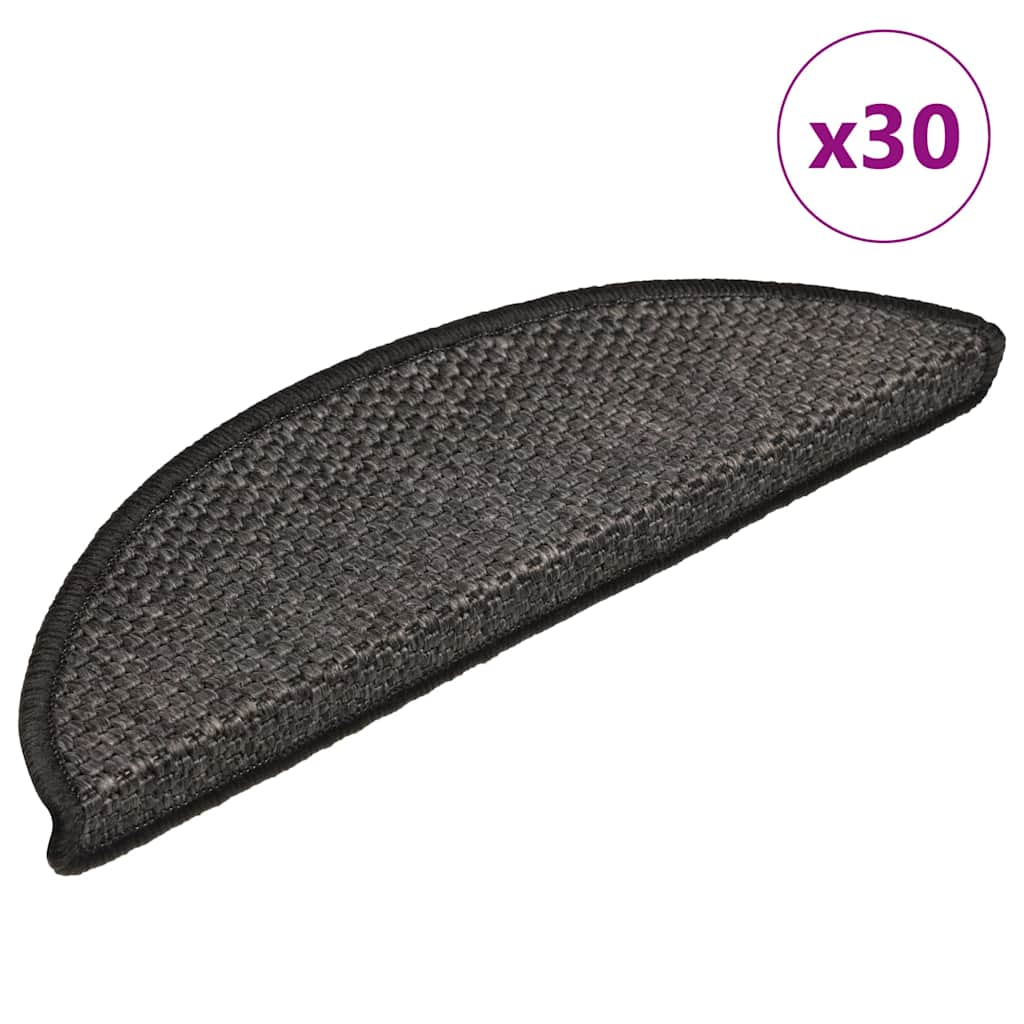 Stair Mats Self-adhesive Sisal-Look 56x17x3 cm 30 pcs Anthracite