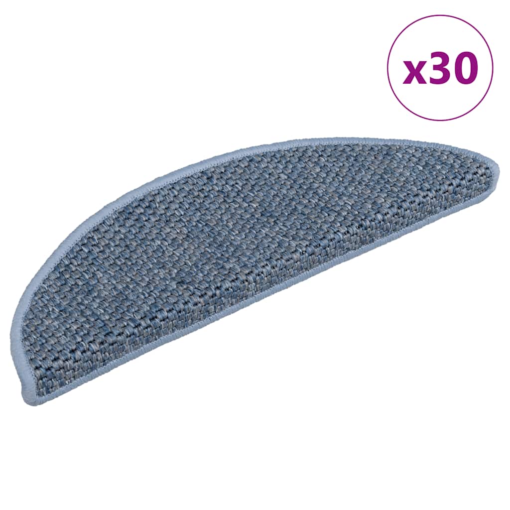 Stair Mats Self-adhesive Sisal-Look 56x17x3 cm 30 pcs Blue